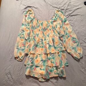 Floral Long Sleeve Romper